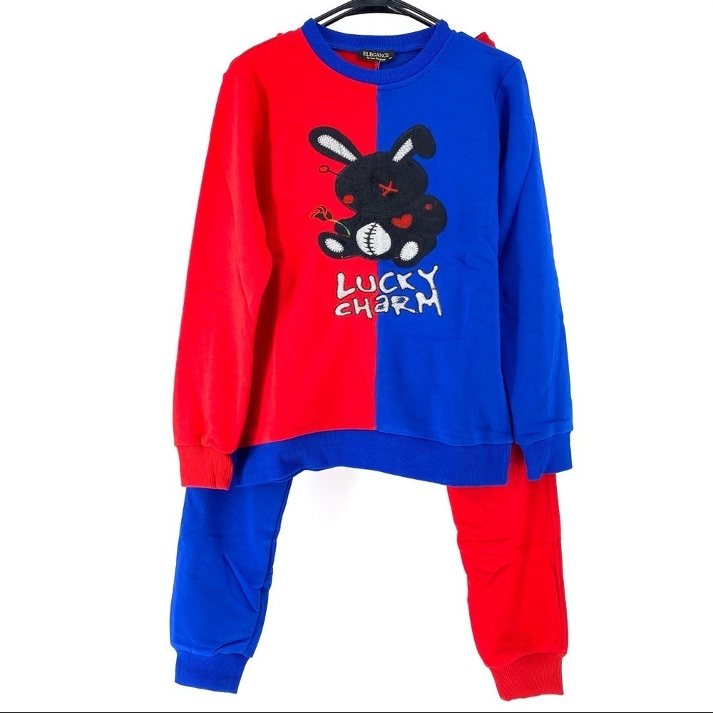 Elegance Women's Set Color Block Sweatshirt & Jogger